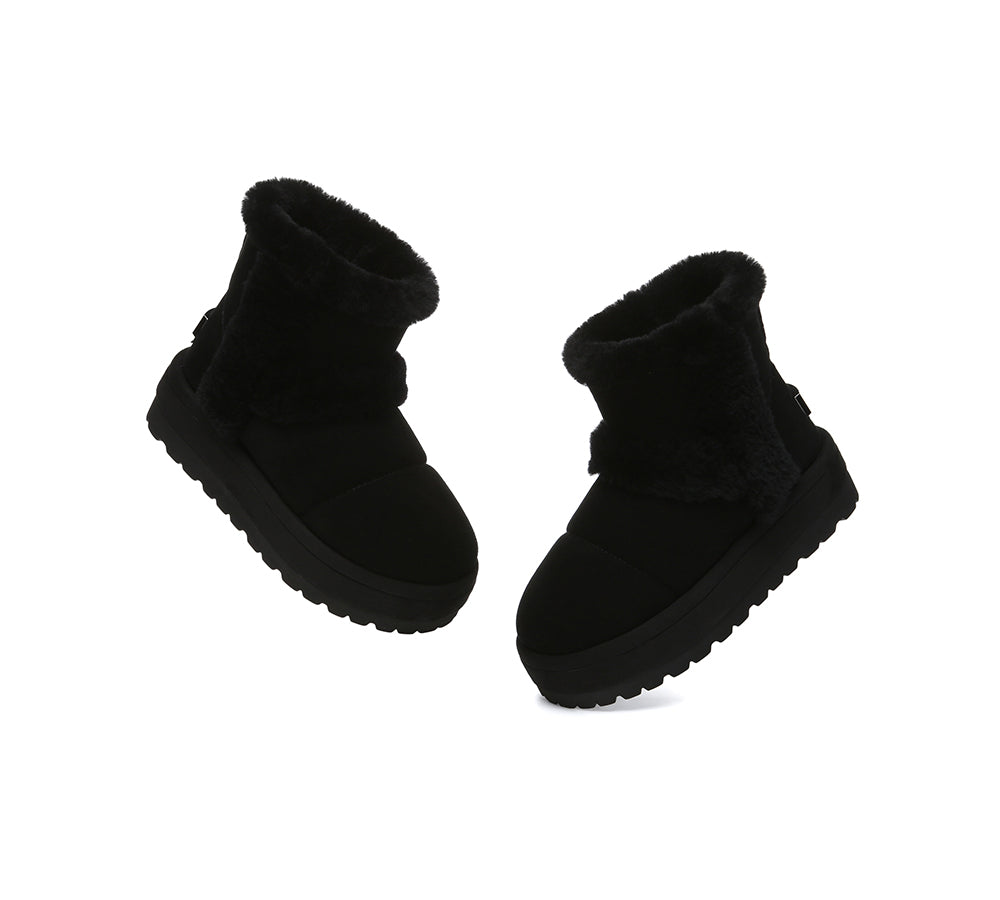 UGG Boots Women Sheepskin Wool Shearling Lined Ankle Platform Udelia