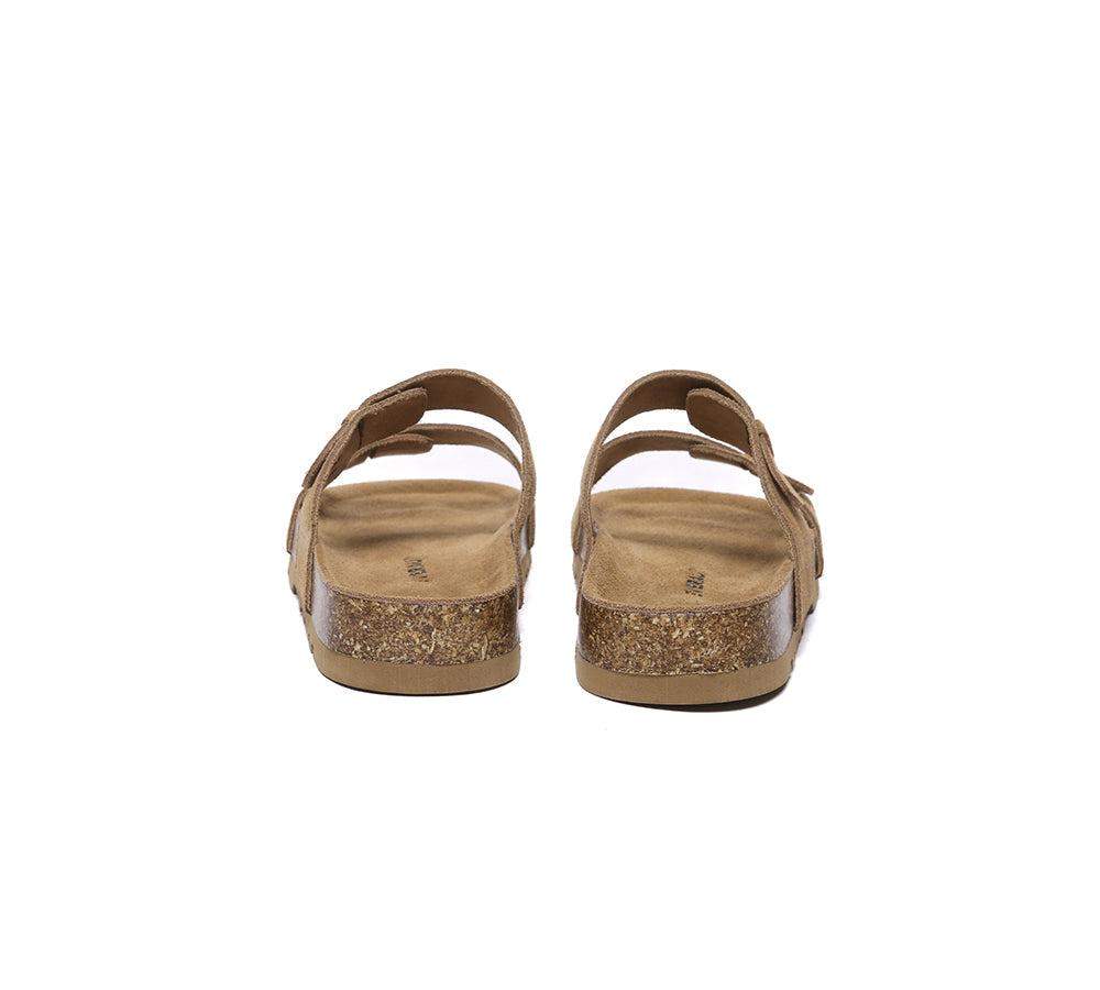 EVERAU® Double Straps Embossed Slip-on Summer Sandal Slides Aurelia - UGG EXPRESS