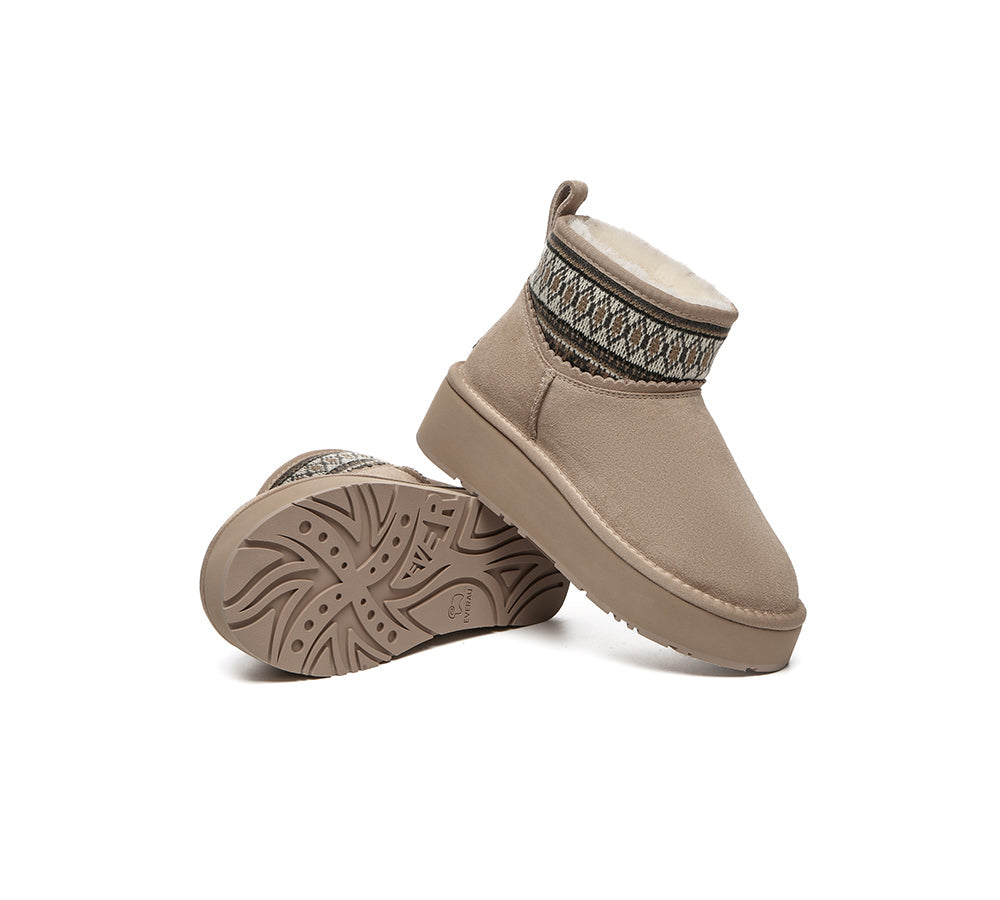 EVERAU® UGG Boots Woven Platform Grantlee