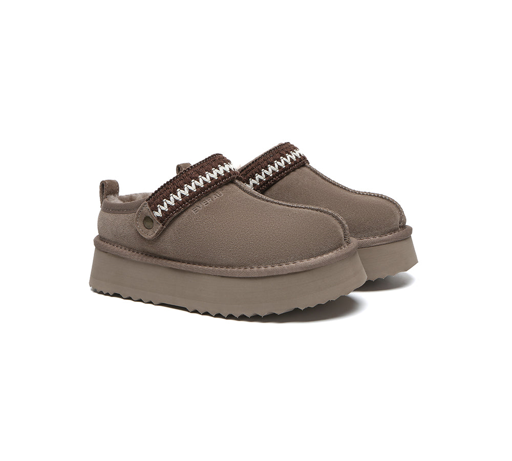 EVERAUĀ® UGG Slippers Kintted Platform Maeve