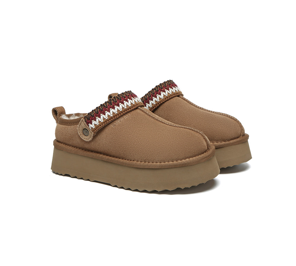 EVERAUĀ® UGG Slippers Kintted Platform Maeve