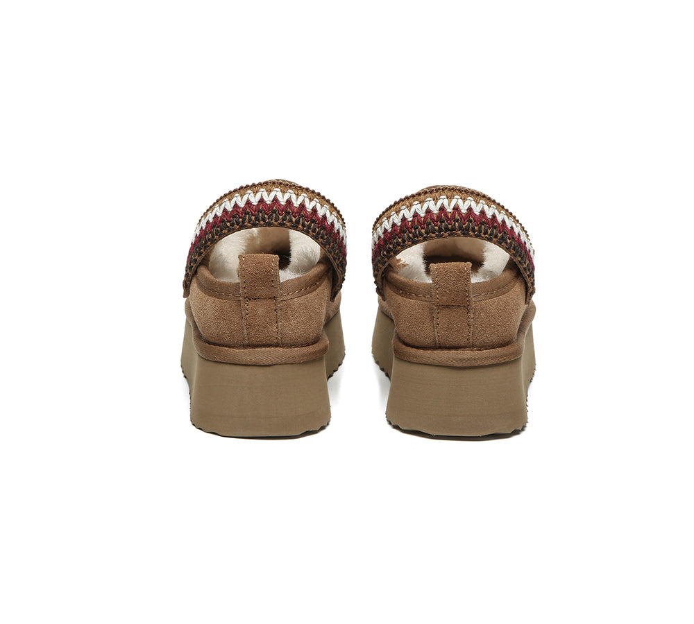 EVERAUĀ® UGG Slippers Kintted Platform Maeve