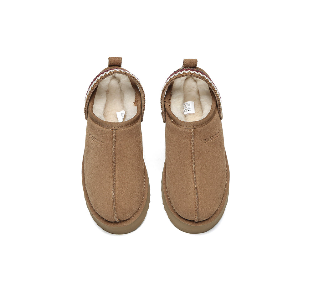 EVERAUĀ® UGG Slippers Kintted Platform Maeve