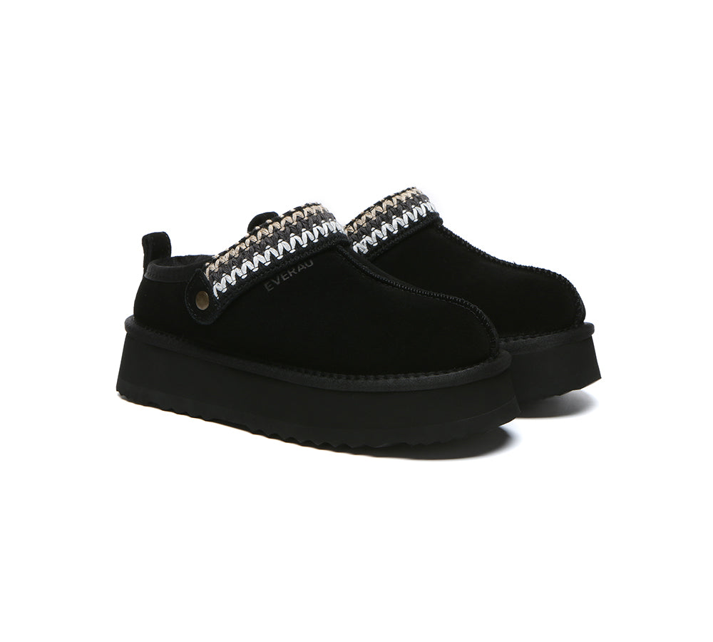 EVERAUĀ® UGG Slippers Kintted Platform Maeve