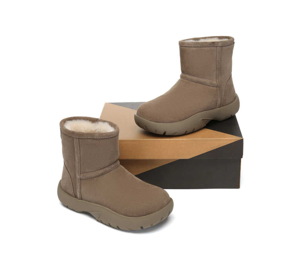 UGG Boots Sheepskin Wool Mid Calf Chunky Short Classic Salma