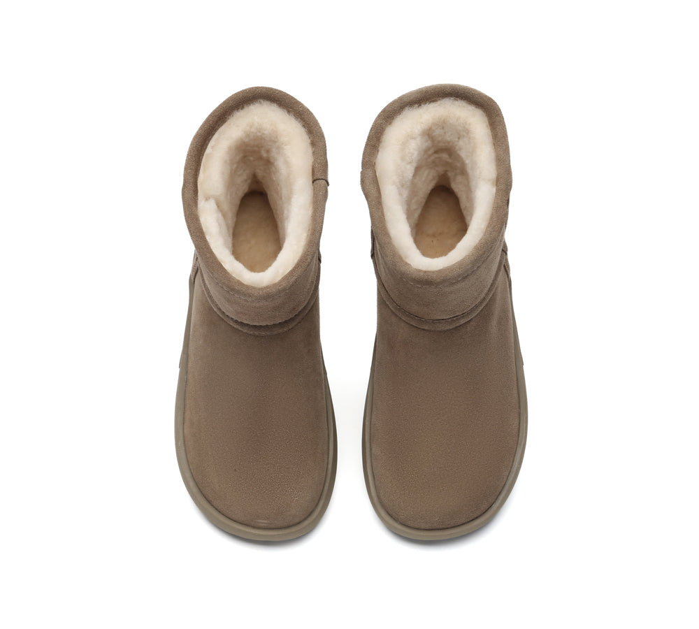 UGG Boots Sheepskin Wool Mid Calf Chunky Short Classic Salma