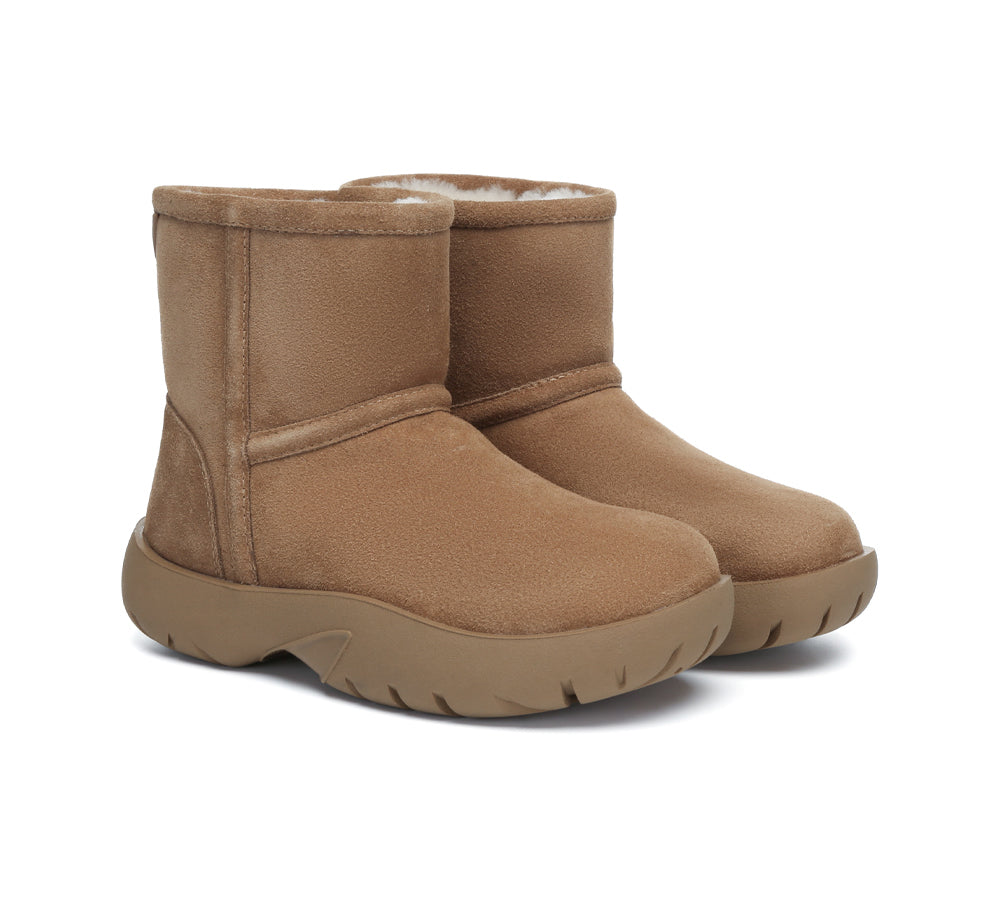 UGG Boots Sheepskin Wool Mid Calf Chunky Short Classic Salma