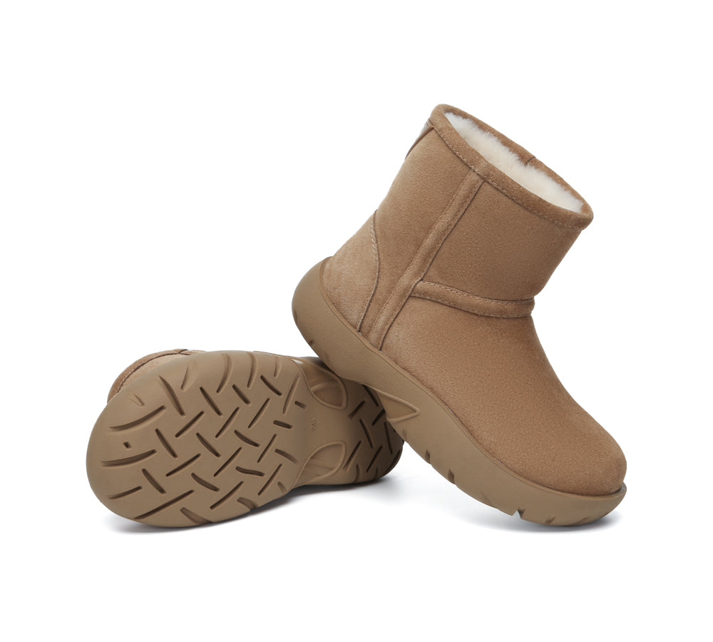 UGG Boots Sheepskin Wool Mid Calf Chunky Short Classic Salma