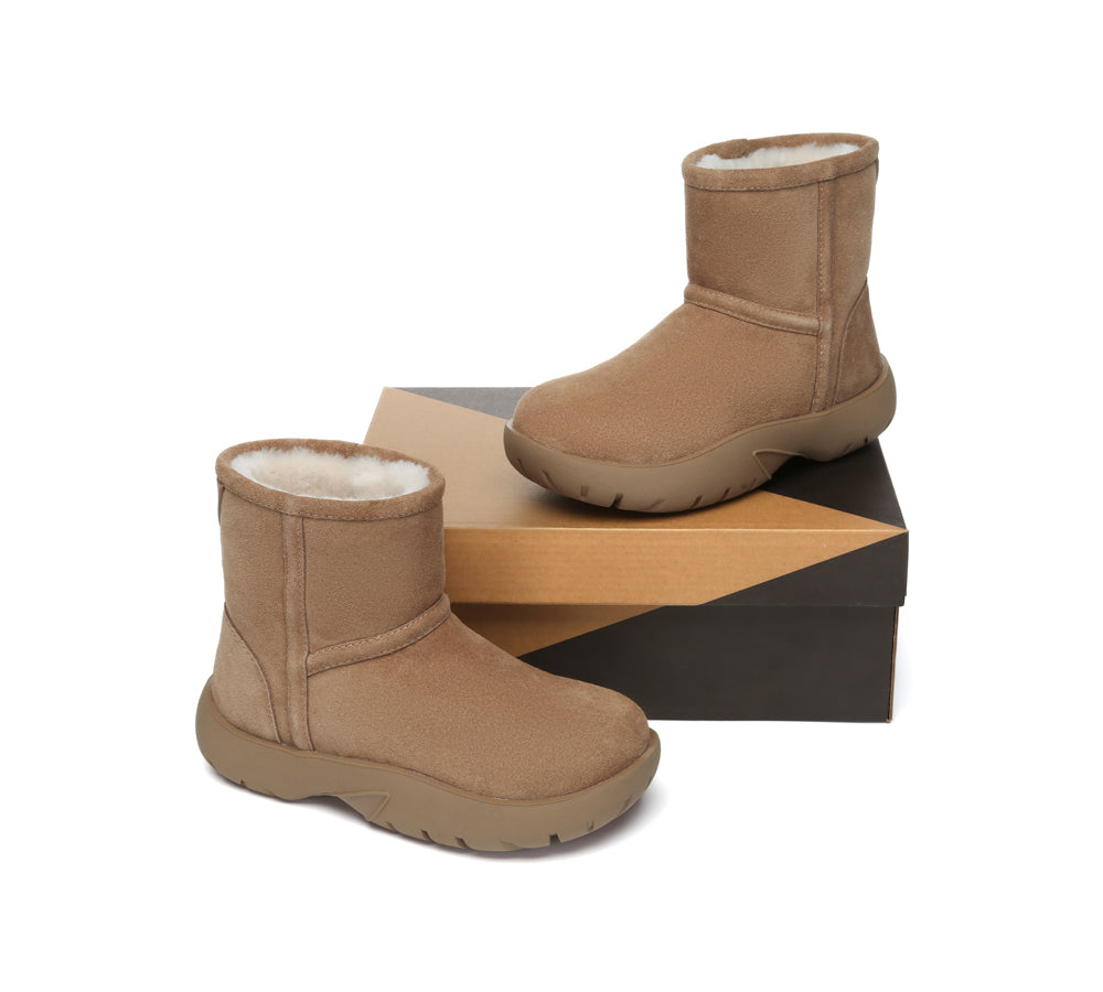 UGG Boots Sheepskin Wool Mid Calf Chunky Short Classic Salma