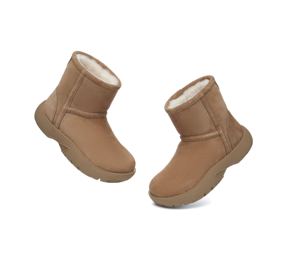 UGG Boots Sheepskin Wool Mid Calf Chunky Short Classic Salma