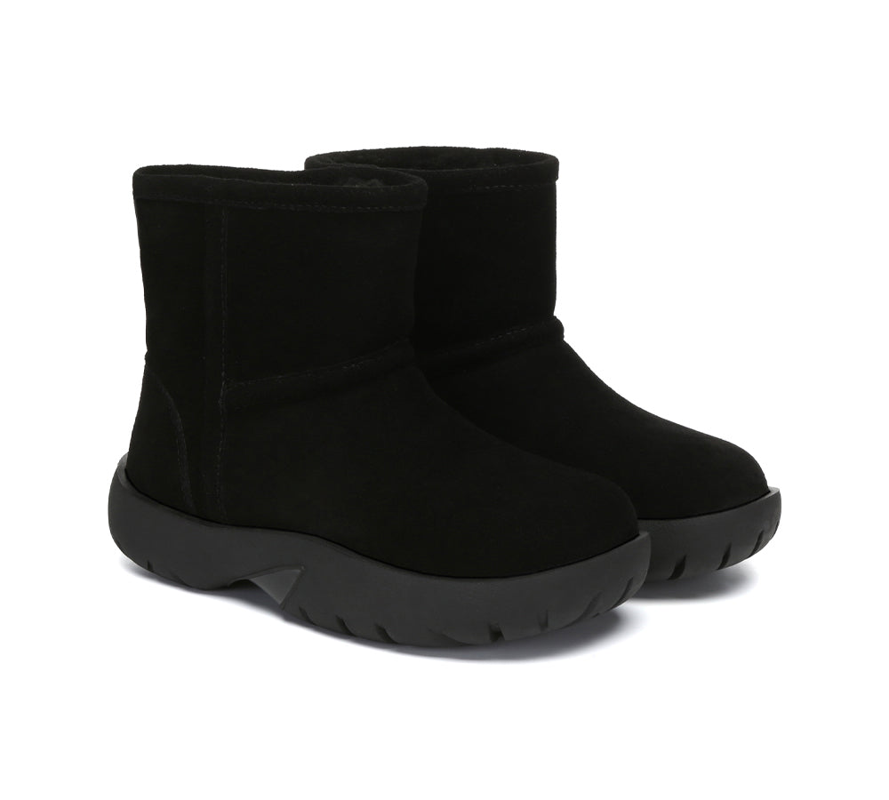 UGG Boots Sheepskin Wool Mid Calf Chunky Short Classic Salma