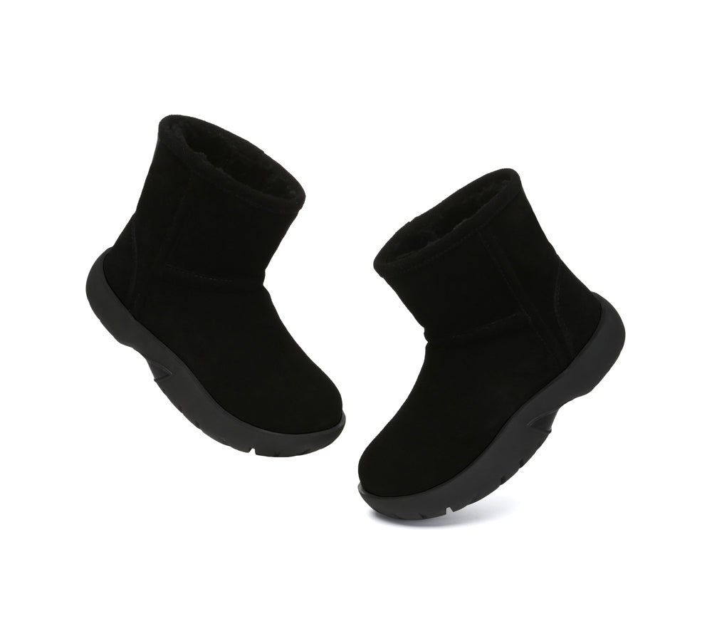 UGG Boots Sheepskin Wool Mid Calf Chunky Short Classic Salma