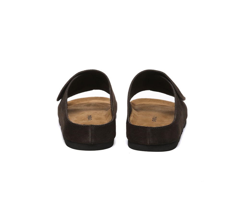 EVERAU?? Men Adjustable Embossed Slip-on Summer Slides Justice - UGG EXPRESS