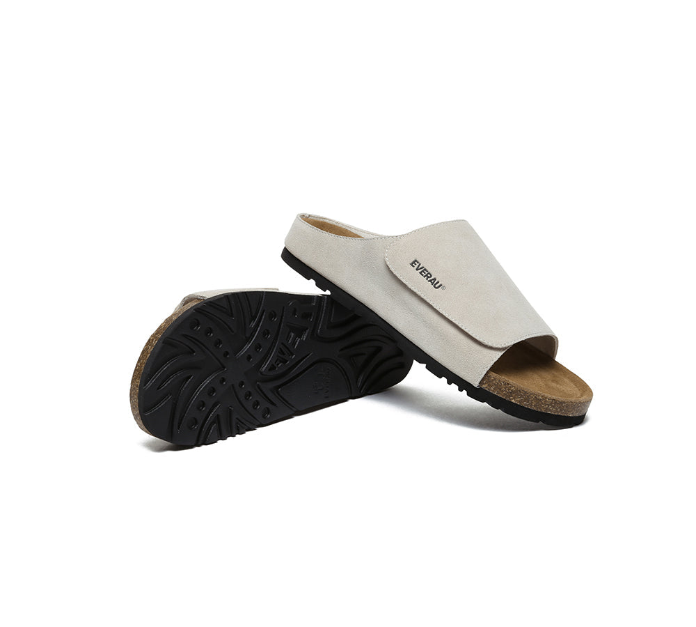 EVERAU?? Men Adjustable Embossed Slip-on Summer Slides Justice - UGG EXPRESS