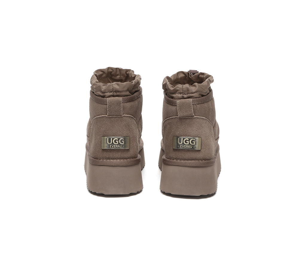 UGG EVERAU Picken Sheepskin Ankle Boots Women’s Platform Winter Style