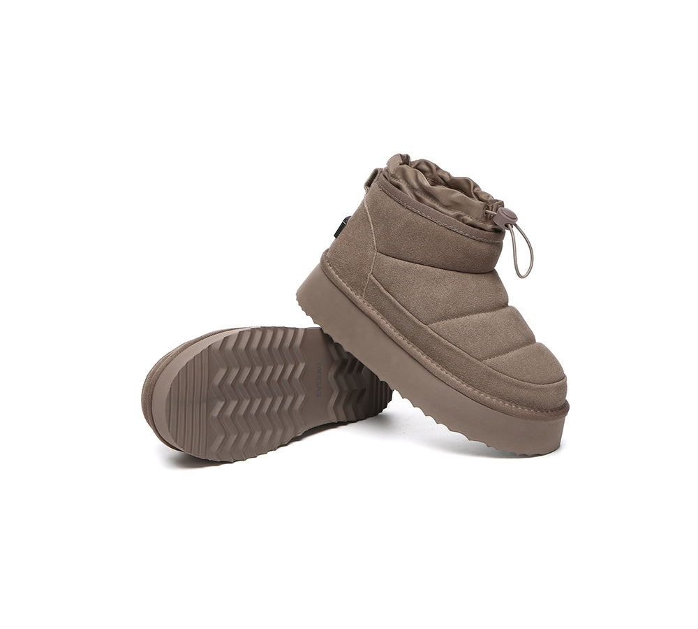 UGG EVERAU Picken Sheepskin Ankle Boots Women’s Platform Winter Style