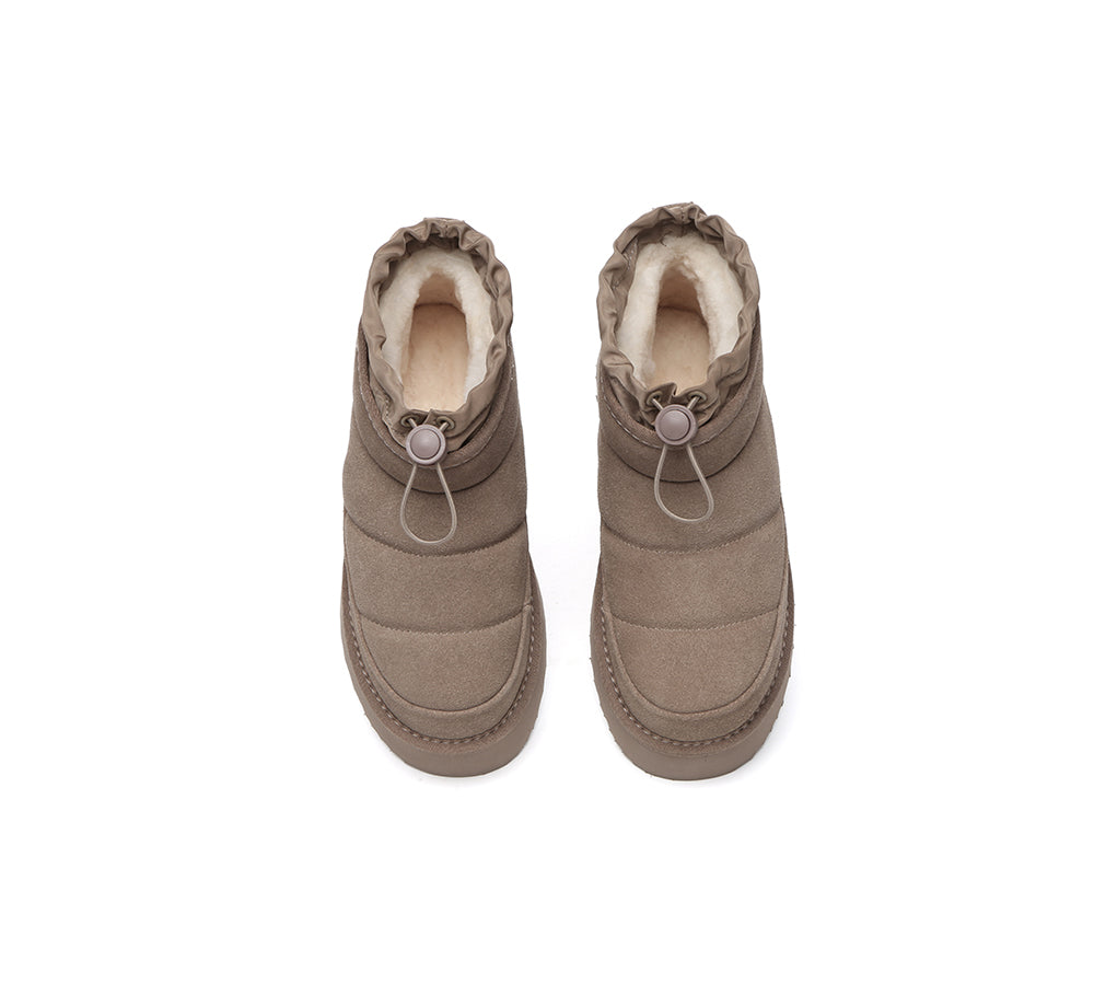 UGG EVERAU Picken Sheepskin Ankle Boots Women’s Platform Winter Style