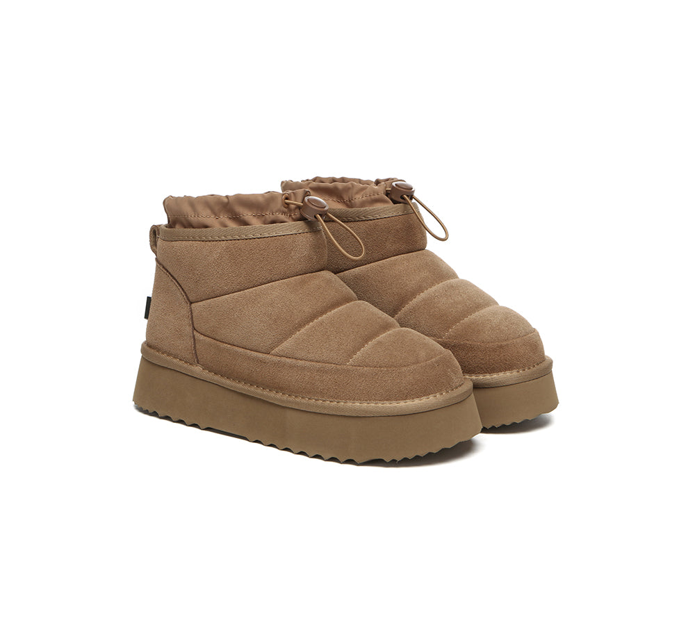 UGG EVERAU Picken Sheepskin Ankle Boots Women’s Platform Winter Style