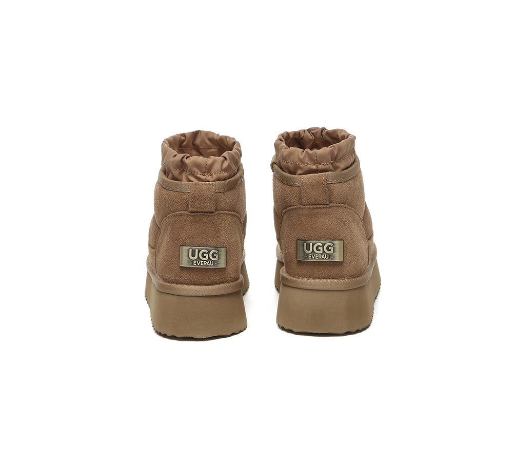 UGG EVERAU Picken Sheepskin Ankle Boots Women’s Platform Winter Style