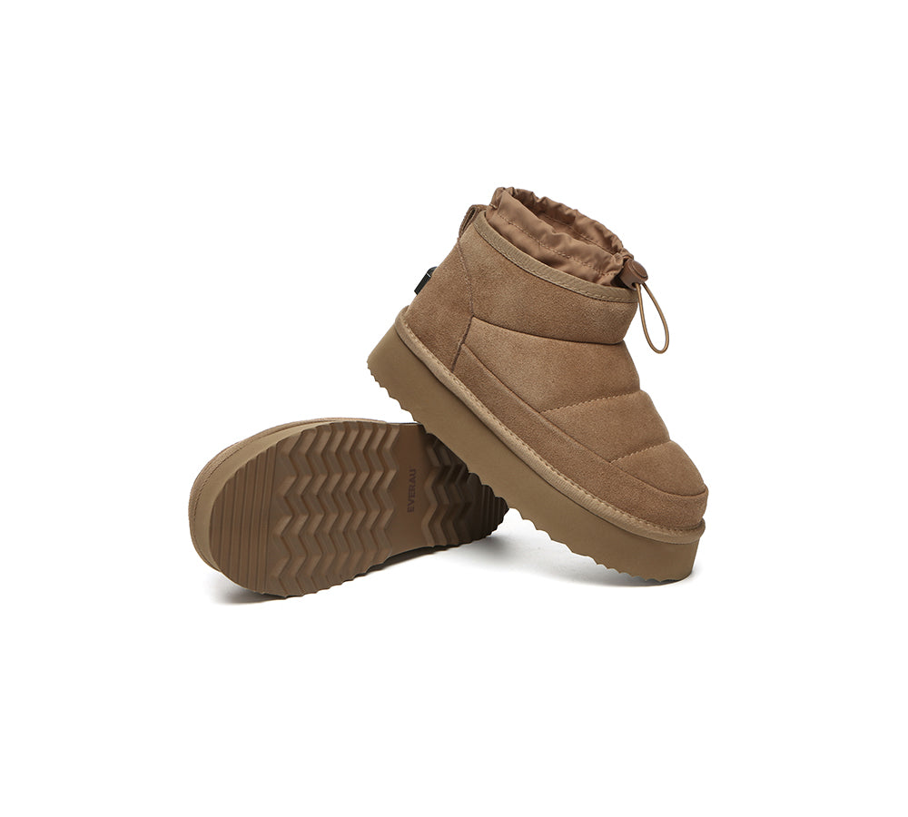 UGG EVERAU Picken Sheepskin Ankle Boots Women’s Platform Winter Style