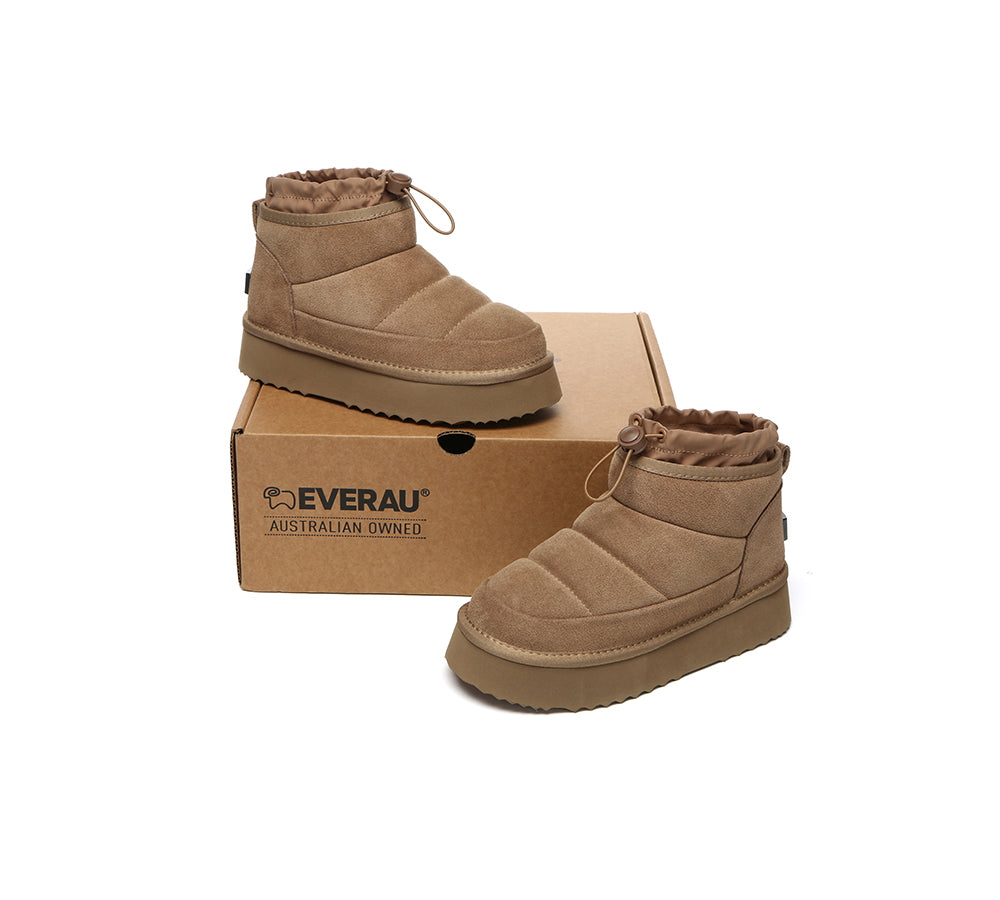 UGG EVERAU Picken Sheepskin Ankle Boots Women’s Platform Winter Style