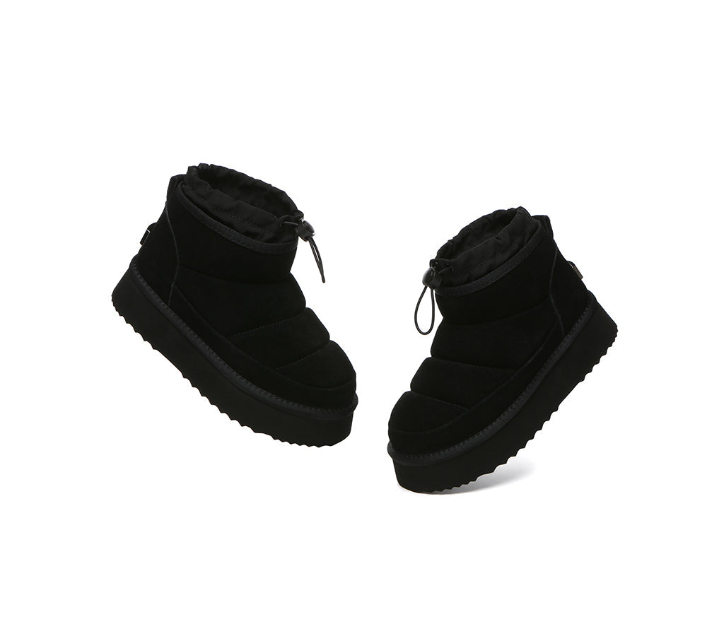 UGG EVERAU Picken Sheepskin Ankle Boots Women’s Platform Winter Style