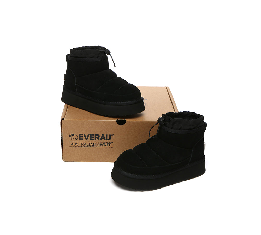 UGG EVERAU Picken Sheepskin Ankle Boots Women’s Platform Winter Style