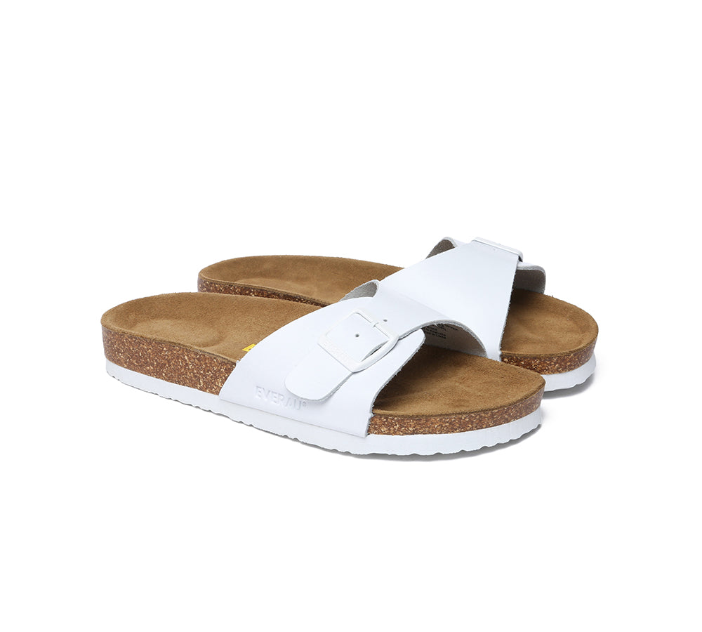 EVERAUยฎ Leather Adjustable Embossed Summer Beach Charms Walk Sandal Slides - UGG EXPRESS
