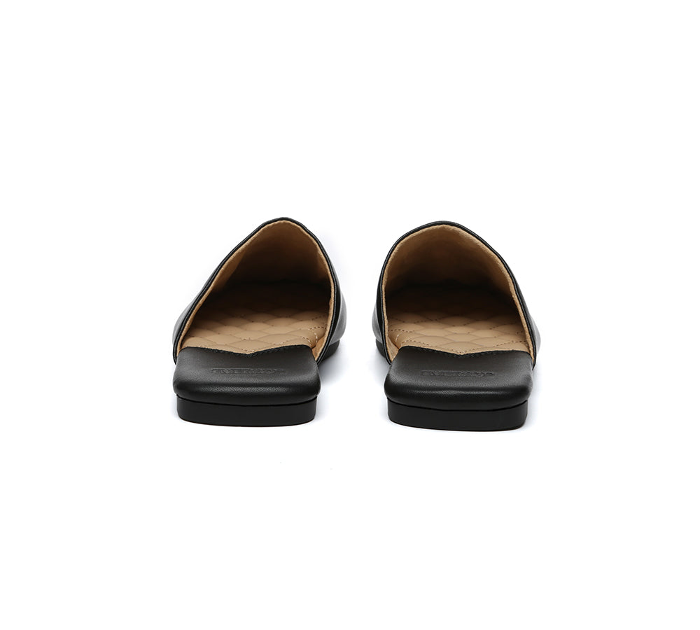 EVERAUĀ® Women Slides Leather Flat Wafaa