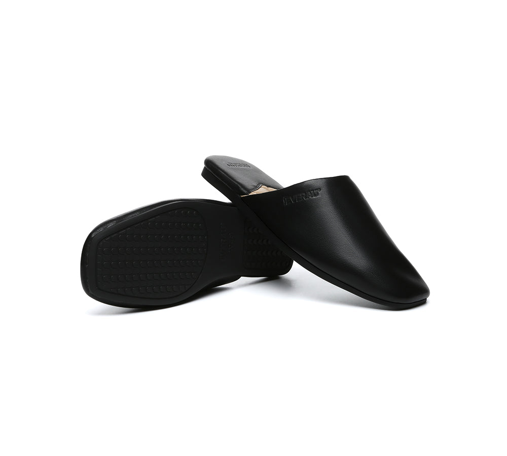 Women Slides Leather Flat Wafaa