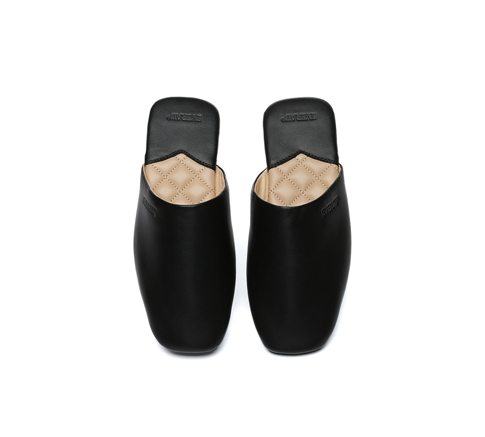 EVERAUĀ® Women Slides Leather Flat Wafaa