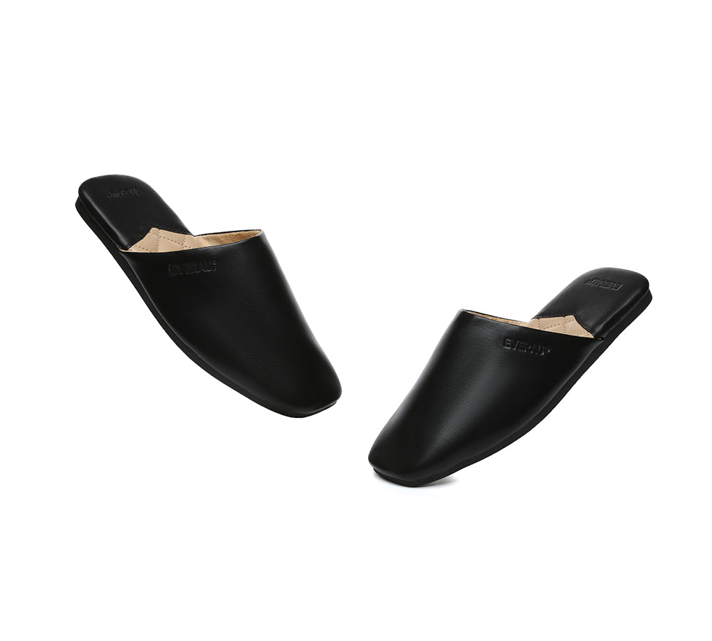 EVERAUĀ® Women Slides Leather Flat Wafaa