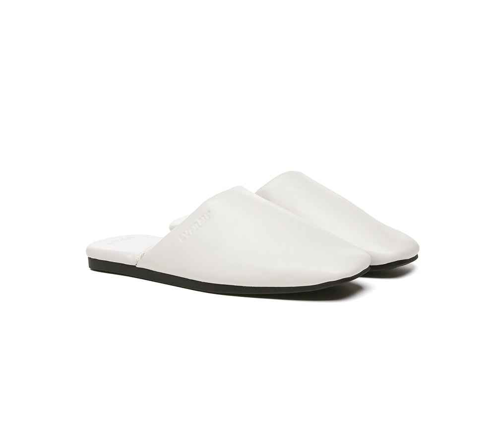 EVERAUĀ® Women Slides Leather Flat Wafaa