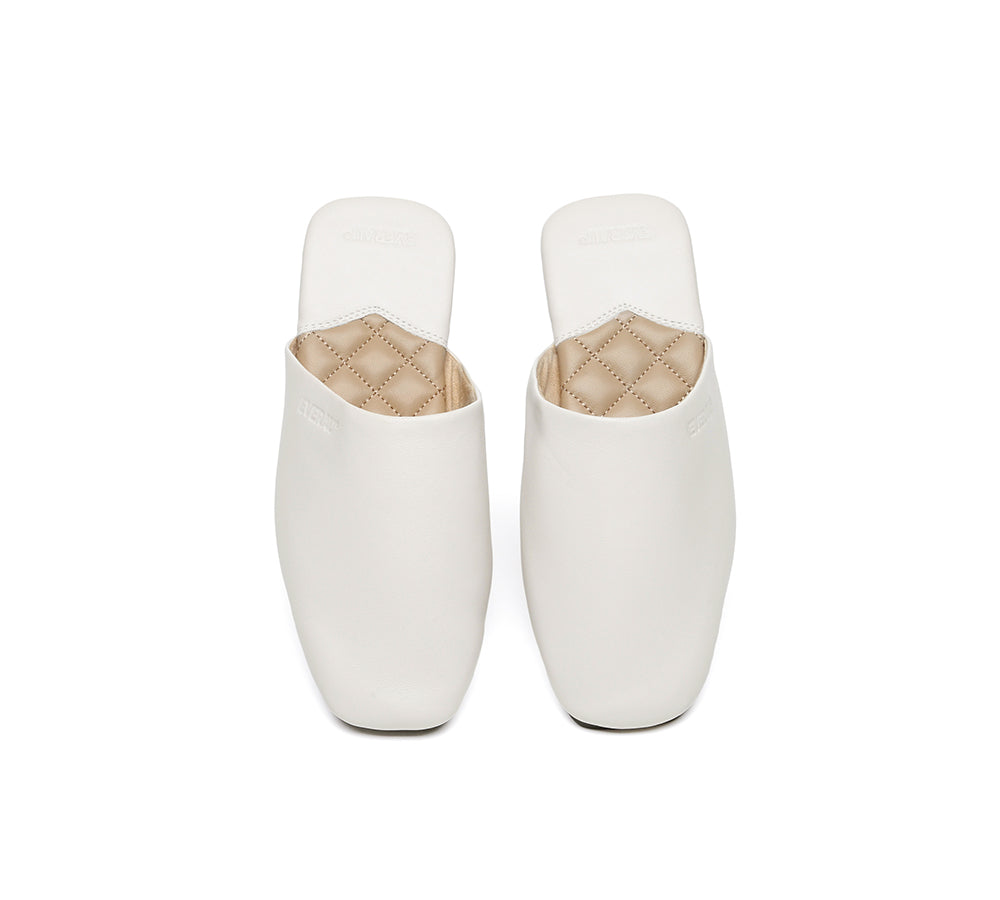EVERAUĀ® Women Slides Leather Flat Wafaa