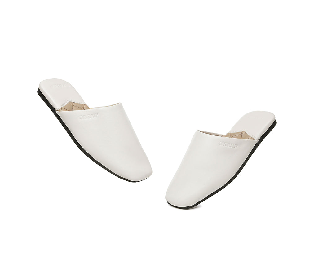 EVERAUĀ® Women Slides Leather Flat Wafaa