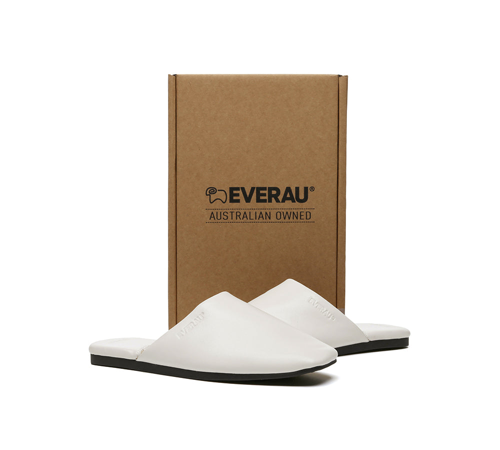 EVERAUĀ® Women Slides Leather Flat Wafaa