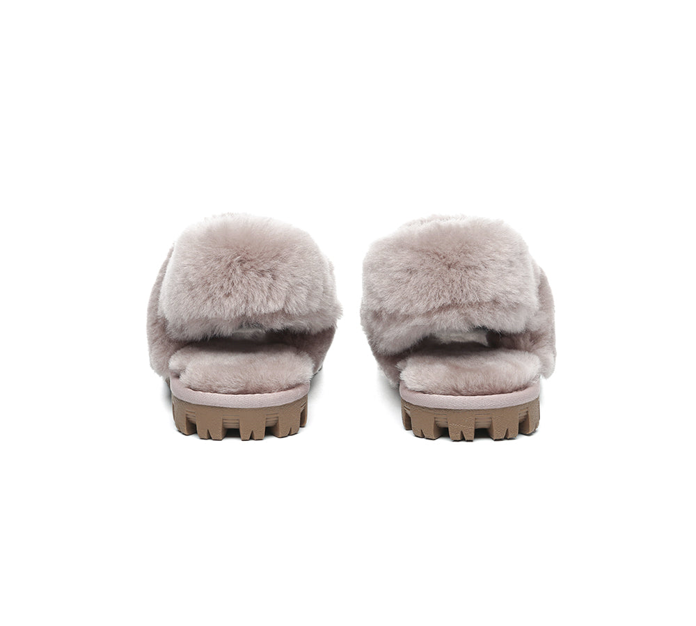 AUSTRALIAN SHEPHERD® 3-Way Style UGG Women Slippers Removable Wool Fluffy Strap Slingback Waffle UGG AUSTRALIAN SHEPHERD