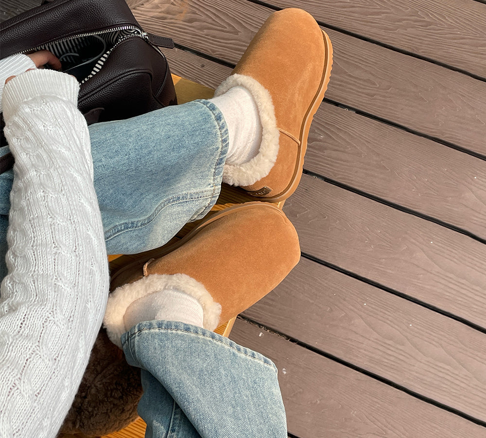 UGG EVERAU?? UGG Slippers Sheepskin Wool Chunky Ankle Euro Loaf Pablo EVERAU