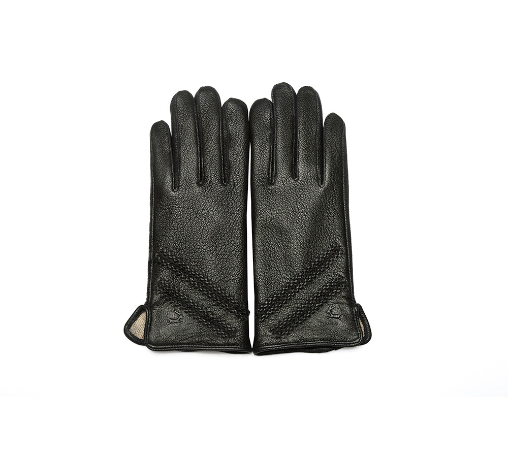 Accessories - Sheepskin Wool Ladies Leather Gloves Britney
