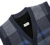 Apparel - TA Men Plaid Knitted Wool Vest Detachable Inner Fleece Lining