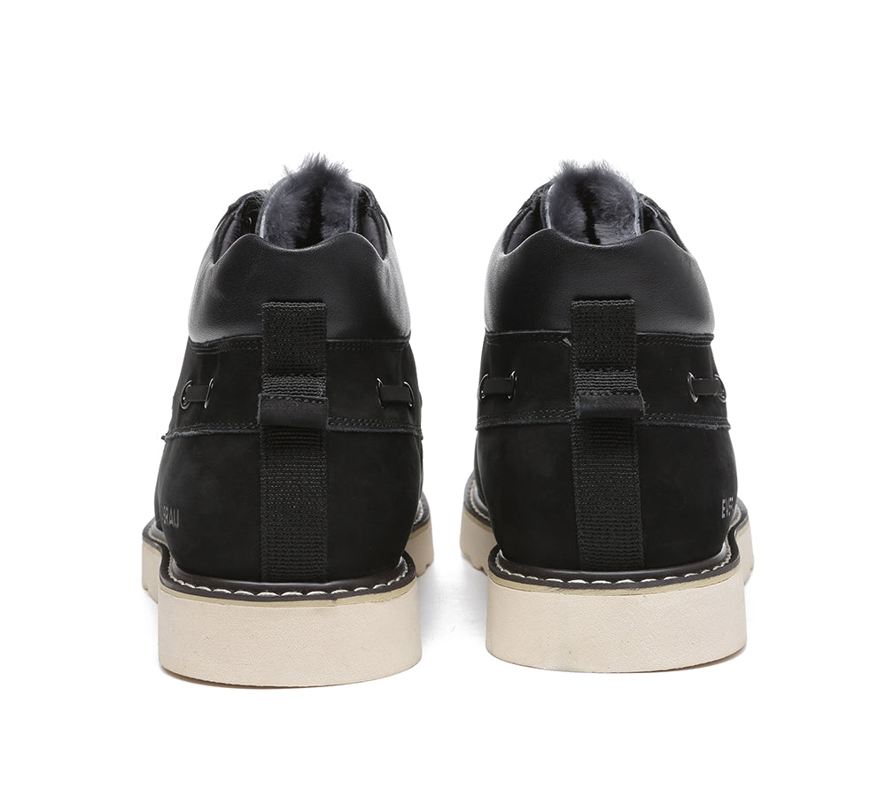 Fashion Boots - Lace Up Ankle Sheepskin Casual Men Boots Summit