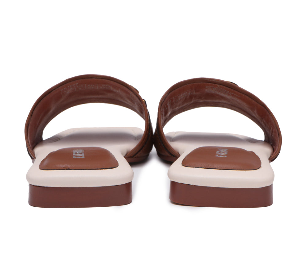 Flats - Open Toe Leather Flat Sandals Women Chela