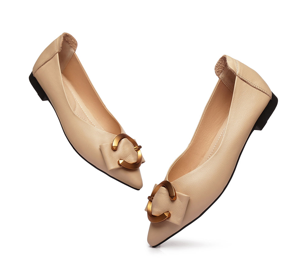 Flats - Pointed Toe Ballet Flat With Metal Buckle Décor Women Pari
