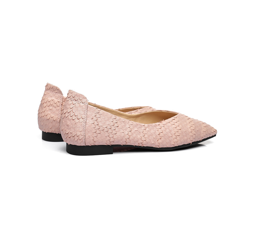Flats - Square Toe Leather Ballet Flat Women Serena