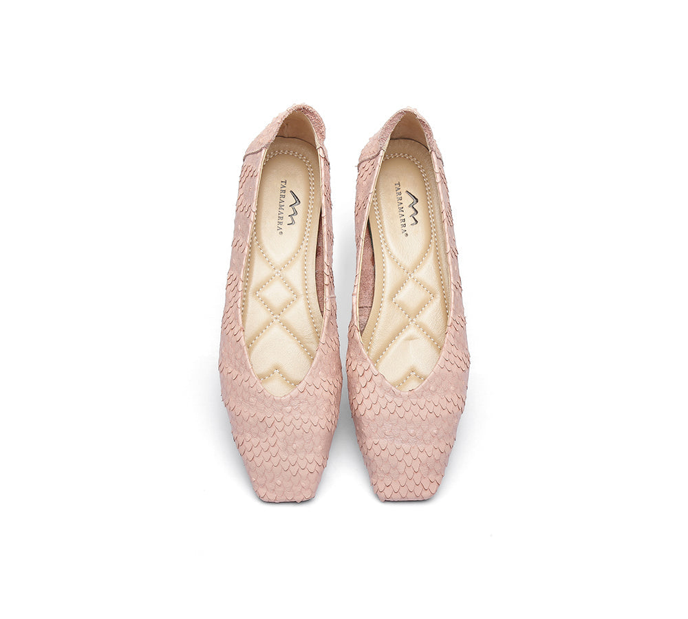 Flats - Square Toe Leather Ballet Flat Women Serena