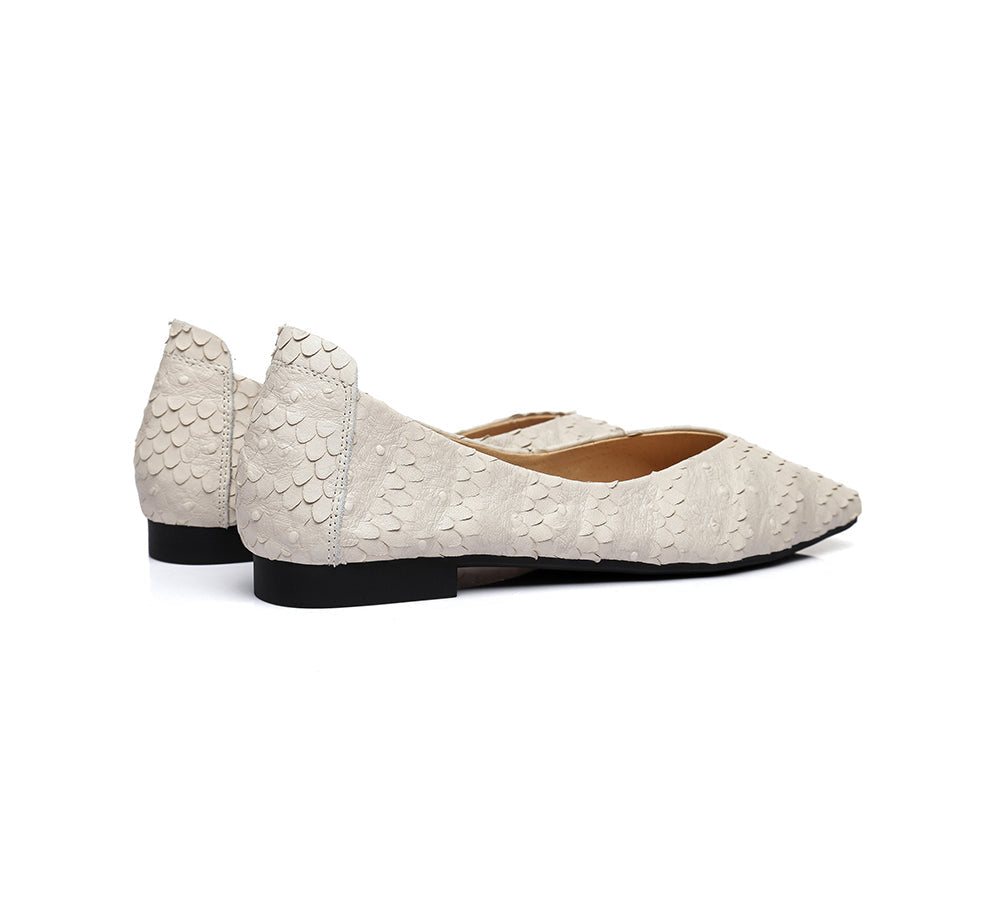 Flats - Square Toe Leather Ballet Flat Women Serena