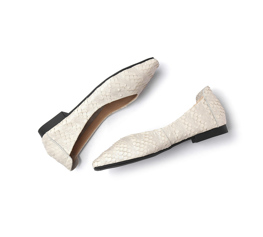 Flats - Square Toe Leather Ballet Flat Women Serena