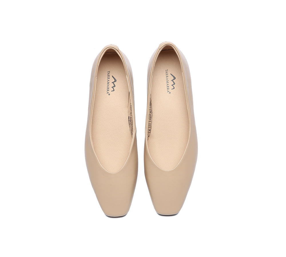 Flats - Women Ballet Leather Square Toe Flats
