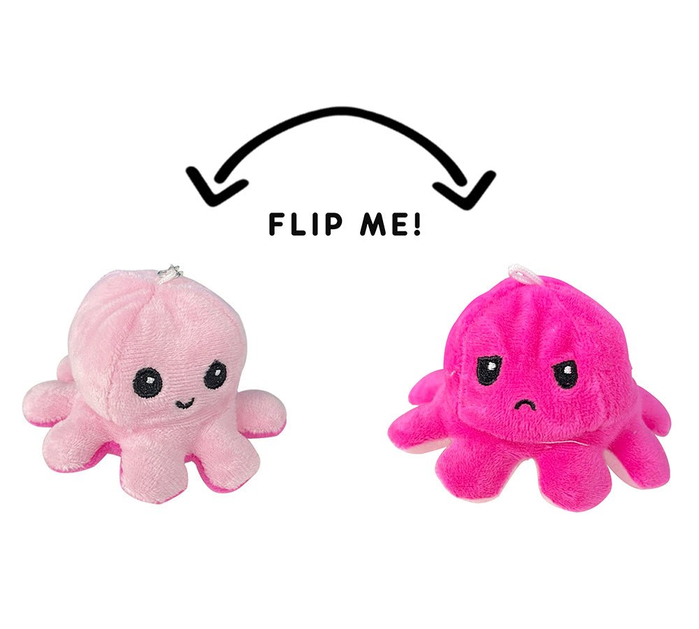Flip Octopus Plush Key Chain Small - Pink/Dark Pink - One Size - Uggoutlet