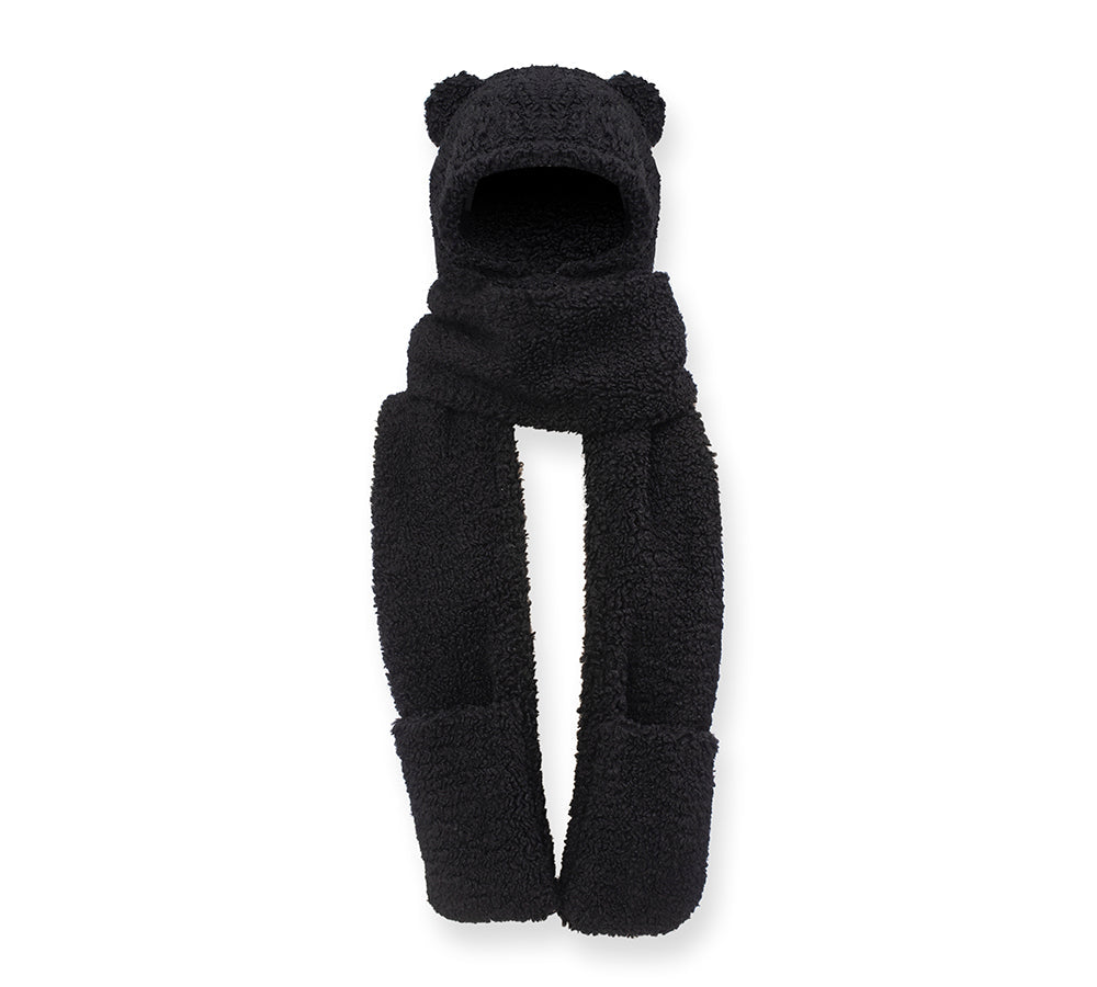 Hats - EVERAUĀ® Hat Scarf And Gloves 3 In 1 Cute Bear Plush Hat
